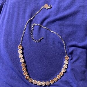 Touchstone Swarovski crystal silver chain necklace